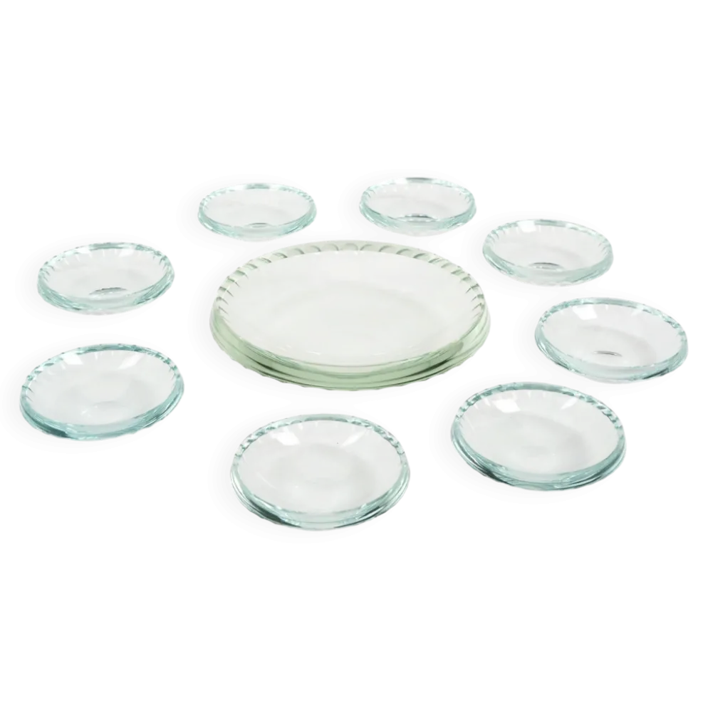 Coupelles en verre citrin Art Déco vers 1930