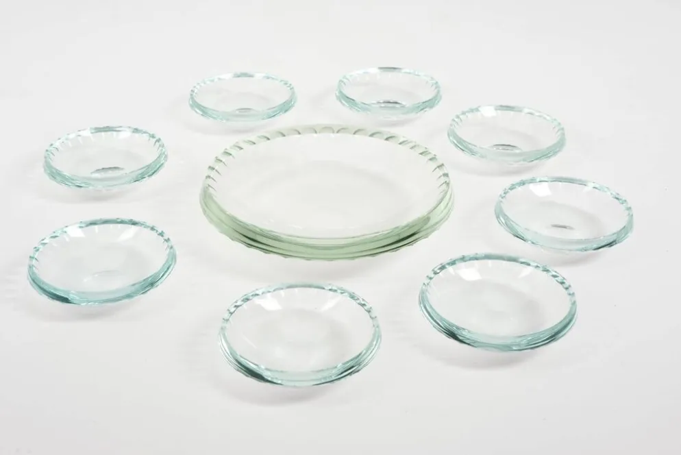 Coupelles en verre citrin Art Déco vers 1930