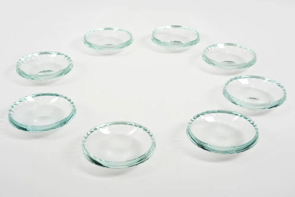 Coupelles en verre citrin Art Déco vers 1930