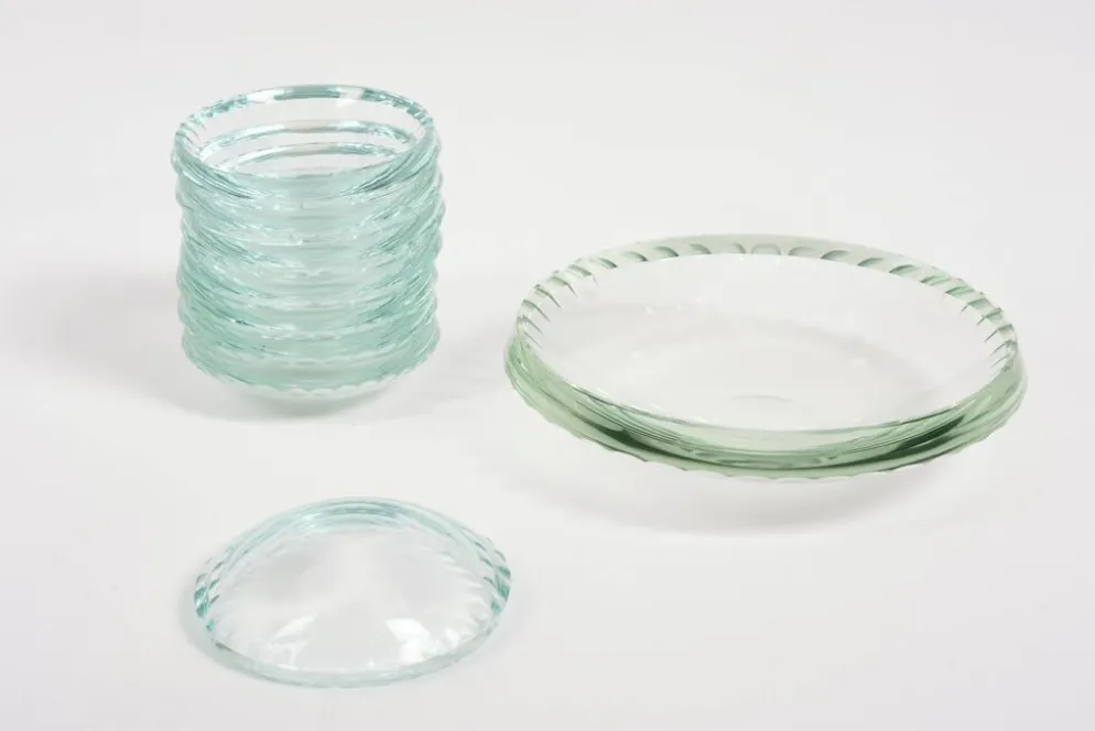 Coupelles en verre citrin Art Déco vers 1930
