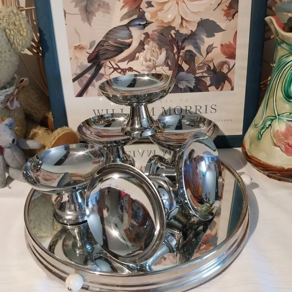 Coupelles Guy Degrenne vintage inox massif