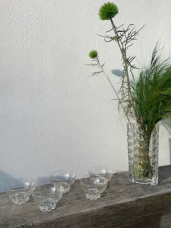 5 coupelles ramequins en verres perlé et pois
