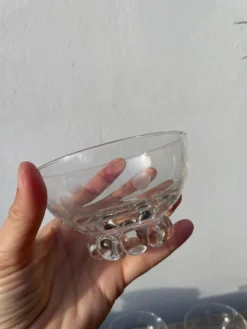 5 coupelles ramequins en verres perlé et pois