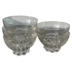 5 coupelles ramequins en verres perlé et pois