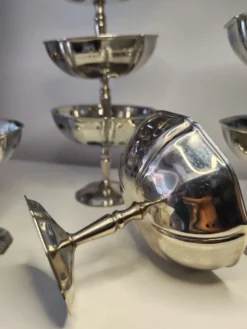 11 coupes a sorbet vintage en acier chromé inoxydable
