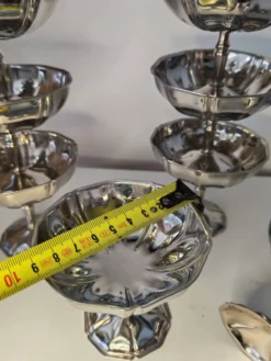 11 coupes a sorbet vintage en acier chromé inoxydable