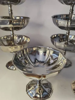 11 coupes a sorbet vintage en acier chromé inoxydable