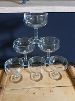6 coupes à champagne anciennes