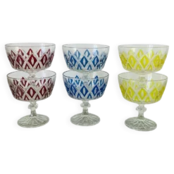 6 coupes à champagne Arlequin
