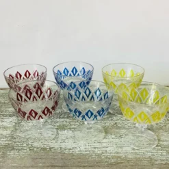 6 coupes à champagne Arlequin