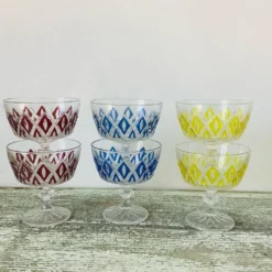 6 coupes à champagne Arlequin