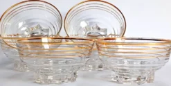 6 coupes à champagne Art Déco Verrerie de la Chapelle St Mesmin, 1930
