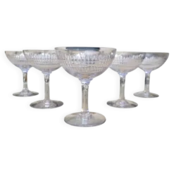 6 coupes à champagne cristal Baccarat / Nancy