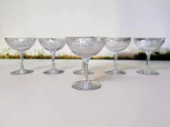 6 coupes à champagne cristal Baccarat / Nancy