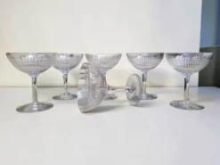 6 coupes à champagne cristal Baccarat / Nancy