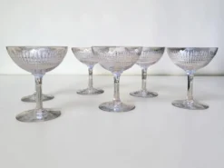 6 coupes à champagne cristal Baccarat / Nancy