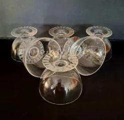 6 coupes à champagne en cristal Daum Nancy années 1930