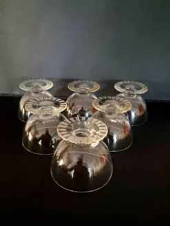 6 coupes à champagne en cristal Daum Nancy années 1930