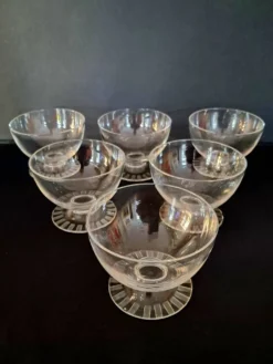 6 coupes à champagne en cristal Daum Nancy années 1930