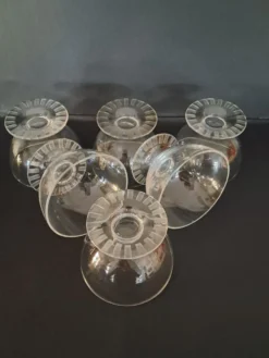 6 coupes à champagne en cristal Daum Nancy années 1930
