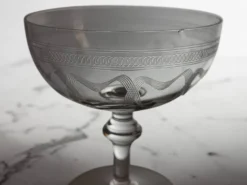 8 coupes à champagne en cristal fin XIXème début XXème