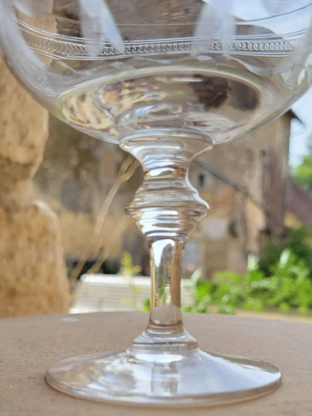 8 coupes à champagne en cristal fin XIXème début XXème