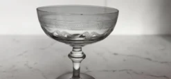 8 coupes à champagne en cristal fin XIXème début XXème