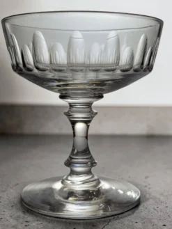 7 coupes à champagne en cristal 1950's