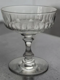 7 coupes à champagne en cristal 1950's
