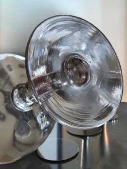 8 coupes à champagne en verre gravé Meisenthal, Art Déco