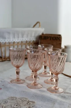 6 coupes à champagne vintage Luminarc Rosaline