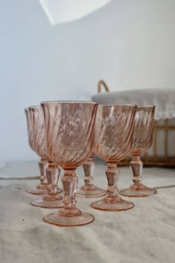 6 coupes à champagne vintage Luminarc Rosaline