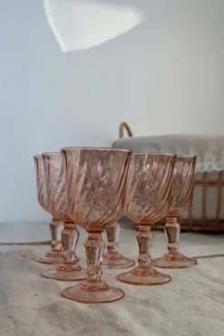 6 coupes à champagne vintage Luminarc Rosaline