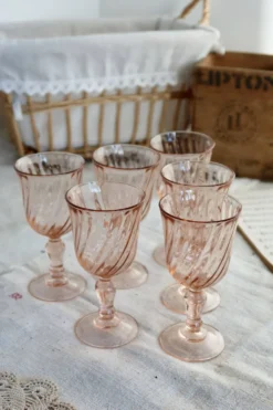 6 coupes à champagne vintage Luminarc Rosaline