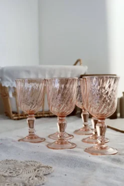 6 coupes à champagne vintage Luminarc Rosaline