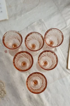 6 coupes à champagne vintage Luminarc Rosaline