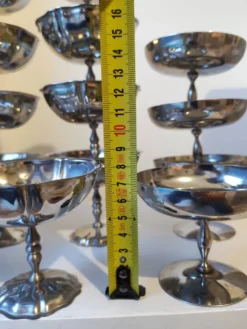 27 coupes en acier chromé inoxydable