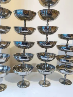27 coupes en acier chromé inoxydable
