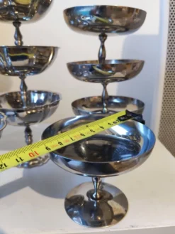 27 coupes en acier chromé inoxydable