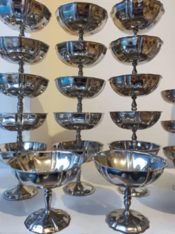 27 coupes en acier chromé inoxydable