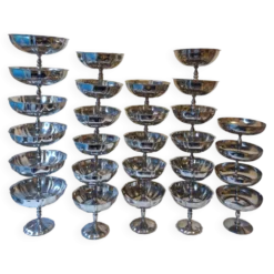 27 coupes en acier chromé inoxydable