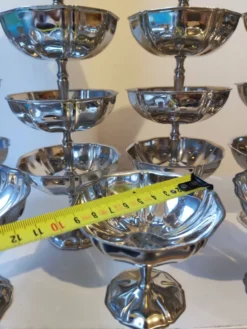 27 coupes en acier chromé inoxydable