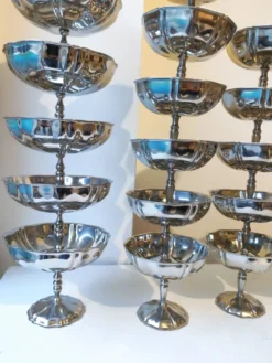 27 coupes en acier chromé inoxydable