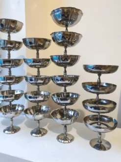 27 coupes en acier chromé inoxydable