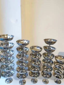 27 coupes en acier chromé inoxydable