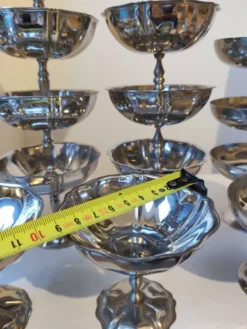 27 coupes en acier chromé inoxydable