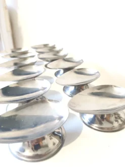 12 coupes en acier chromé inoxydable