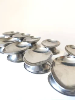 12 coupes en acier chromé inoxydable
