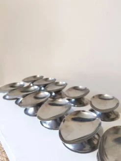 12 coupes en acier chromé inoxydable