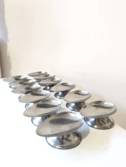12 coupes en acier chromé inoxydable